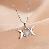 Collier Labradorite Triple Lune Argent 925 – Protection Féminine - Biloria