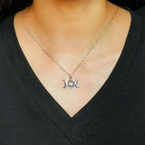 Collier Labradorite Triple Lune Argent 925 – Protection Féminine - Biloria