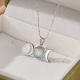 Collier Labradorite Triple Lune Argent 925 – Protection Féminine - Biloria