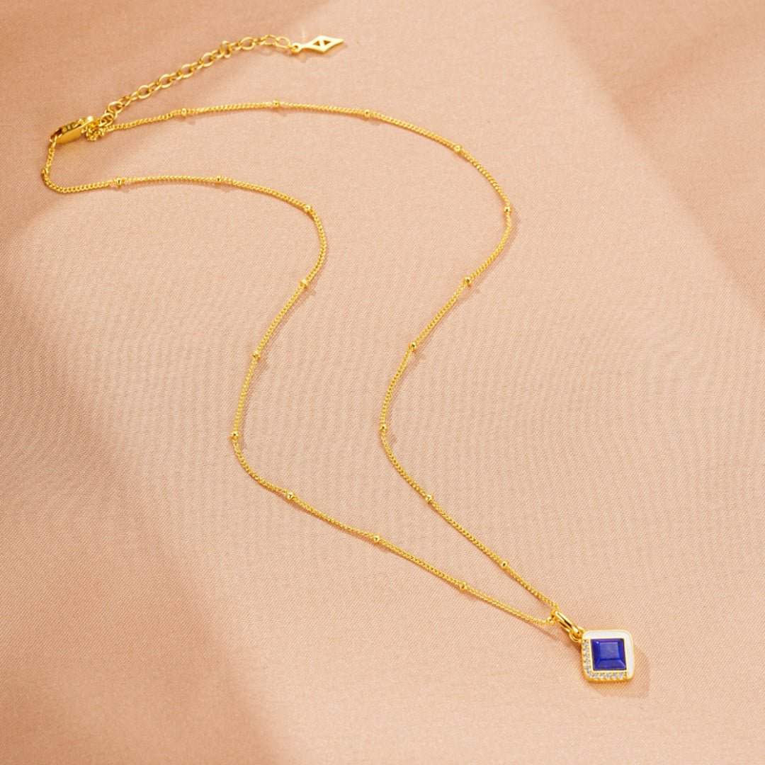 Collier Lapis Lazuli Argent Plaqué Or 18K - Biloria
