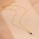 Collier Lapis Lazuli Argent Plaqué Or 18K - Biloria