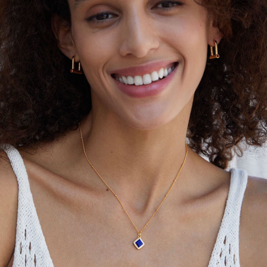 Collier Lapis Lazuli Argent Plaqué Or 18K - Biloria