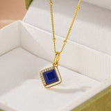 Collier Lapis Lazuli Argent Plaqué Or 18K - Biloria
