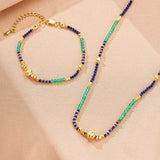 Collier Lapis-Lazuli et Jade Vert – Argent Plaqué Or - Biloria