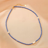 Collier Lapis-Lazuli et Perle Naturelle – Bijou Fin Ajustable - Biloria