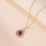 Collier Lapis Lazuli Lune Étoilée réversible Argent plaqué Or - Biloria