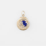 Collier Lapis Lazuli Lune Étoilée réversible Argent plaqué Or - Biloria