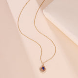 Collier Lapis Lazuli Lune Étoilée réversible Argent plaqué Or - Biloria