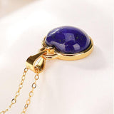 Collier Lapis Lazuli Pomme Argent Plaqué Or Symbolisme Abondance - Biloria