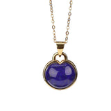 Collier Lapis Lazuli Pomme Argent Plaqué Or Symbolisme Abondance - Biloria