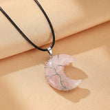 Collier Lune Arbre de Vie Pierres Naturelles - Biloria