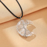 Collier Lune Arbre de Vie Pierres Naturelles - Biloria