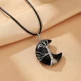 Collier Lune Arbre de Vie Pierres Naturelles - Biloria