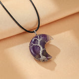 Collier Lune Arbre de Vie Pierres Naturelles - Biloria