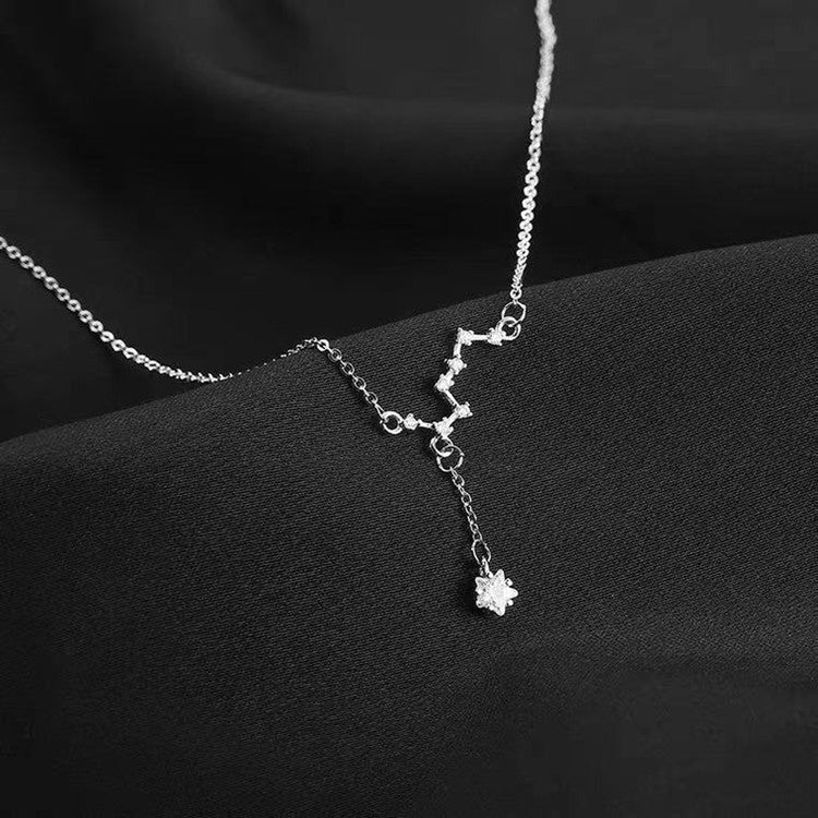 Collier Lune et Étoile Septentrion Argent Pur 999 Céleste - Biloria