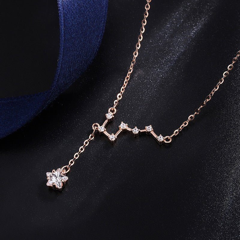 Collier Lune et Étoile Septentrion Argent Pur 999 Céleste - Biloria