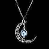 Collier Lune Fluorescente Ajustable Artisanal - Biloria
