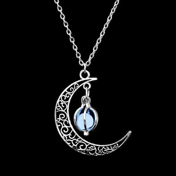 Collier Lune Fluorescente Ajustable Artisanal - Biloria