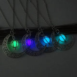 Collier Lune Fluorescente Ajustable Artisanal - Biloria