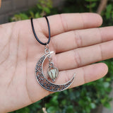 Collier Lune Fluorescente Ajustable Artisanal - Biloria