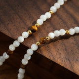 Collier Lune Pierre de Lune Argent Plaqué Or - Bijou Spirituel - Biloria