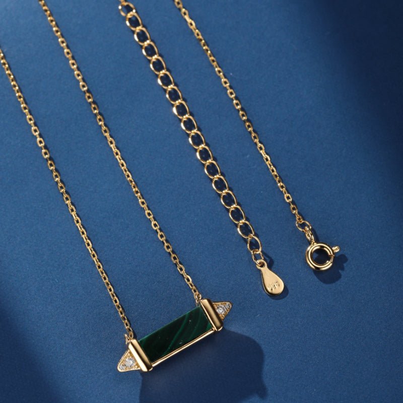 Collier Malachite Argent Plaqué Or – Bijou Protecteur - Biloria