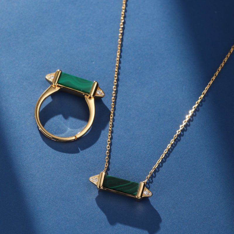 Collier Malachite Argent Plaqué Or – Bijou Protecteur - Biloria