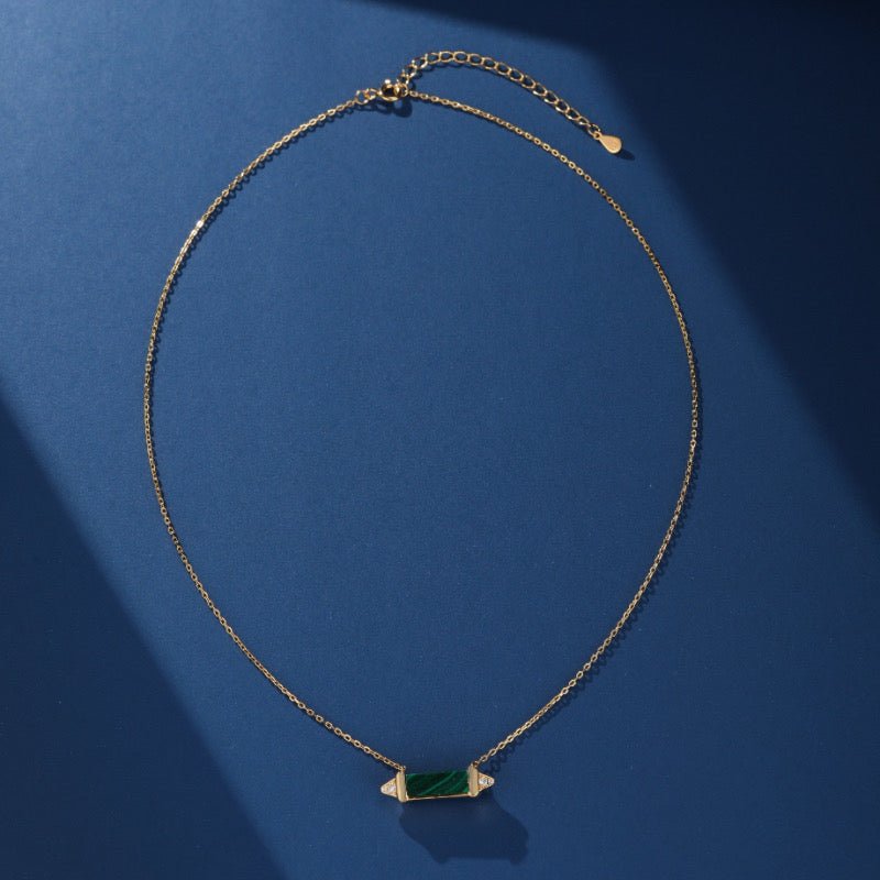 Collier Malachite Argent Plaqué Or – Bijou Protecteur - Biloria