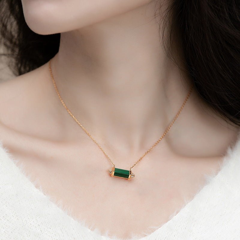 Collier Malachite Argent Plaqué Or – Bijou Protecteur - Biloria
