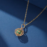 Collier Malachite Quartz Rutile Argent Plaqué Or – Pendentif Impérial - Biloria