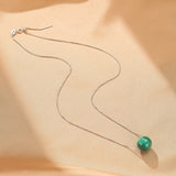 Collier Malachite Sphère 12 mm Argent 925 – Protection - Biloria