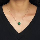 Collier Malachite Sphère 12 mm Argent 925 – Protection - Biloria