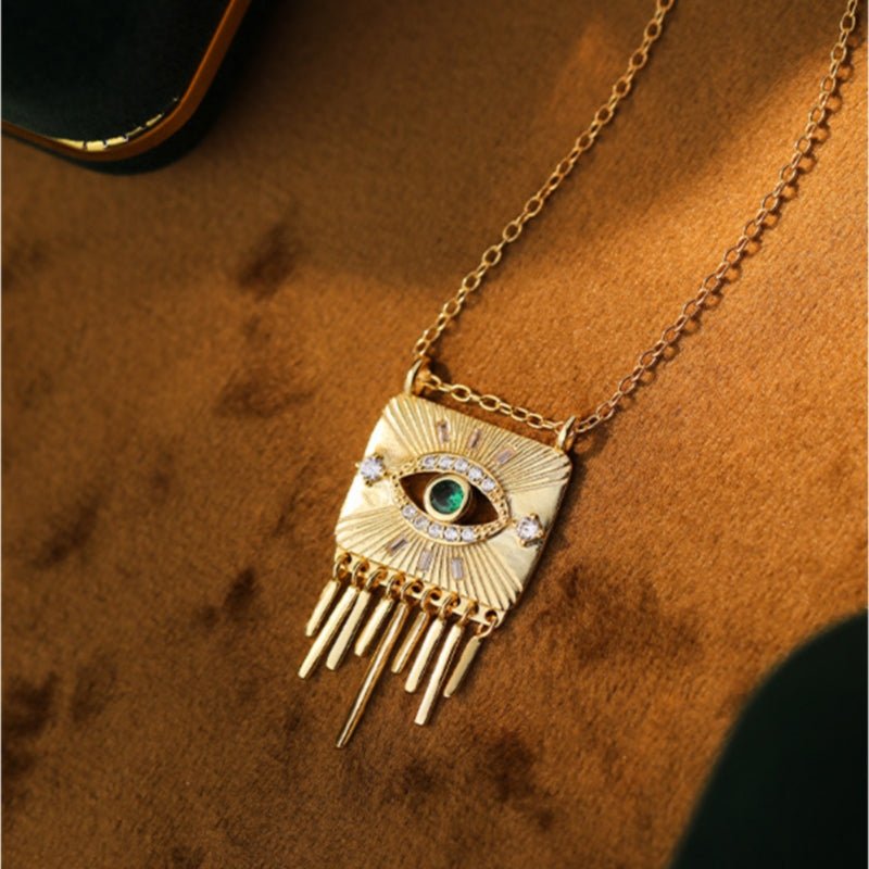 Collier Mauvais Œil Argent Plaqué Or Protection Spirituelle - Biloria