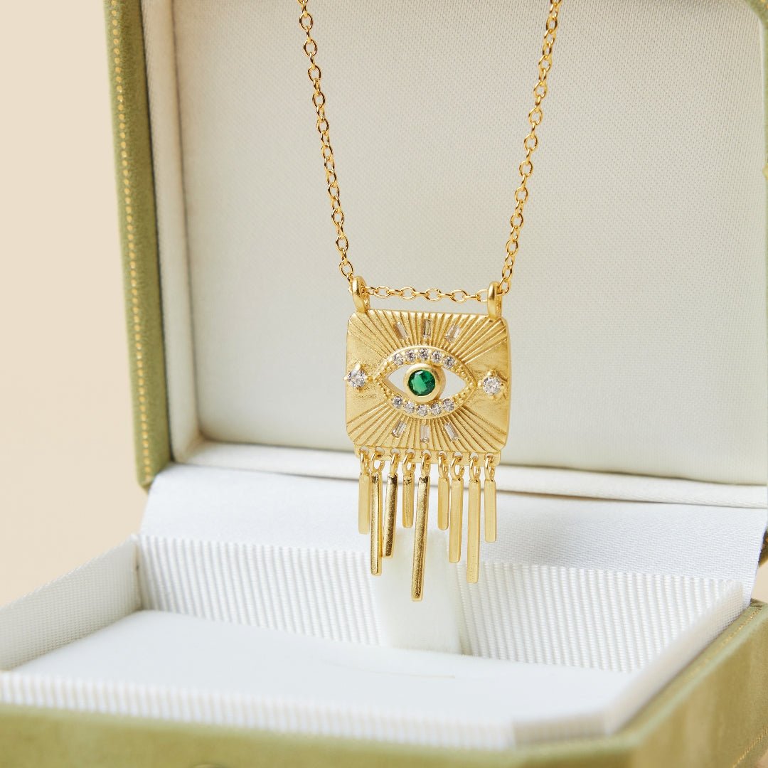 Collier Mauvais Œil Argent Plaqué Or Protection Spirituelle - Biloria