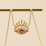 Collier Mauvais Œil – Gardien Éthéré en Argent Plaqué Or - Biloria