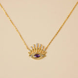 Collier Mauvais Œil – Gardien Éthéré en Argent Plaqué Or - Biloria