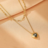 Collier Multirang Cœur en Acier Inoxydable - Biloria