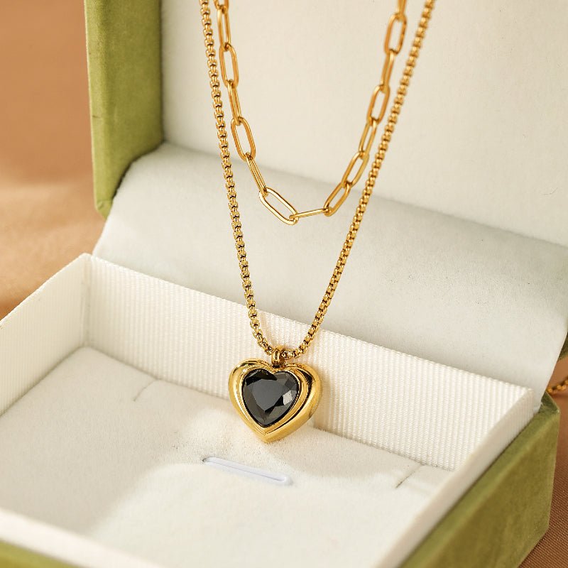 Collier Multirang Cœur en Acier Inoxydable - Biloria