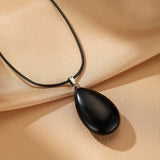 Collier Obsidienne Noire Goutte pour Ancrage et Protection - Biloria