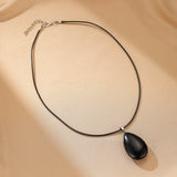 Collier Obsidienne Noire Goutte pour Ancrage et Protection - Biloria