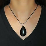 Collier Obsidienne Noire Goutte pour Ancrage et Protection - Biloria