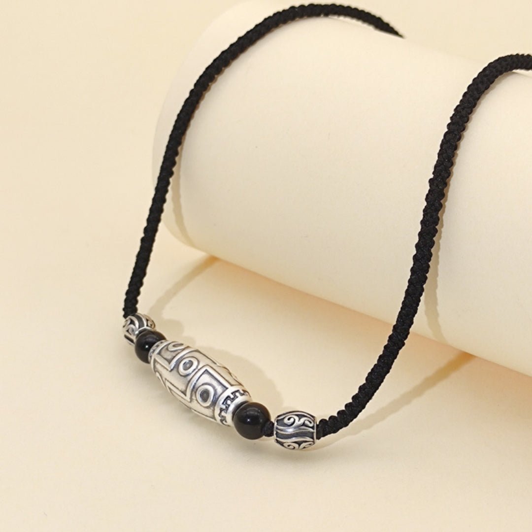 Collier Obsidienne Œil Céleste en Argent – Protection Élégante - Biloria