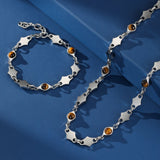 Collier Œil de Tigre Acier Inoxydable – Cadeau Homme - Biloria