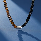Collier Œil de Tigre et Obsidienne – Équilibre Feng Shui - Biloria