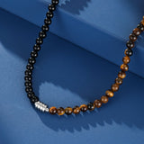 Collier Œil de Tigre et Obsidienne – Équilibre Feng Shui - Biloria