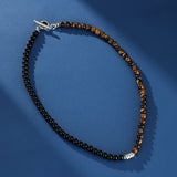 Collier Œil de Tigre et Obsidienne – Équilibre Feng Shui - Biloria