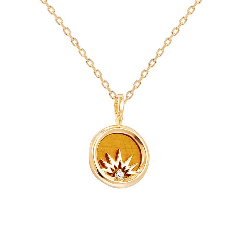 Collier Œil de Tigre et Zircon – Protection et Élégance - Biloria