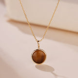 Collier Œil de Tigre et Zircon – Protection et Élégance - Biloria