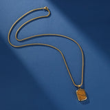 Collier Œil de Tigre Homme en Acier Inoxydable - Biloria