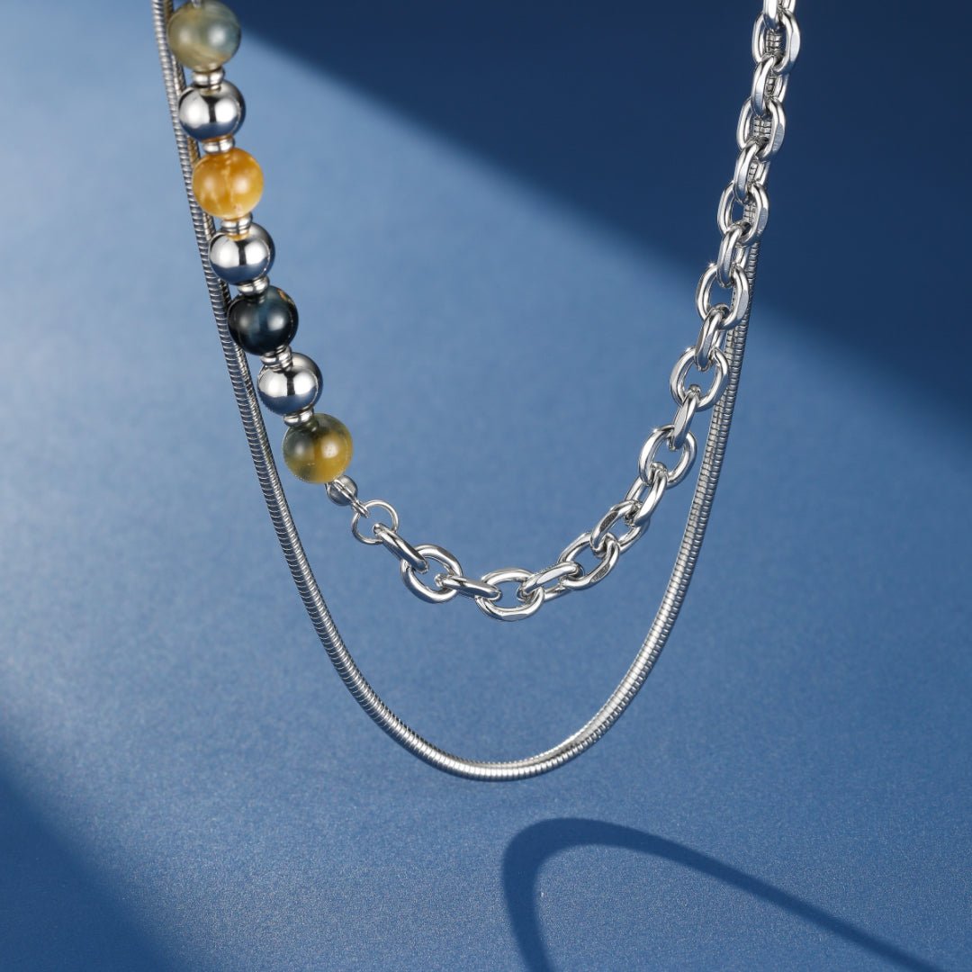 Collier Œil de Tigre Homme Streetwear Chic - Biloria